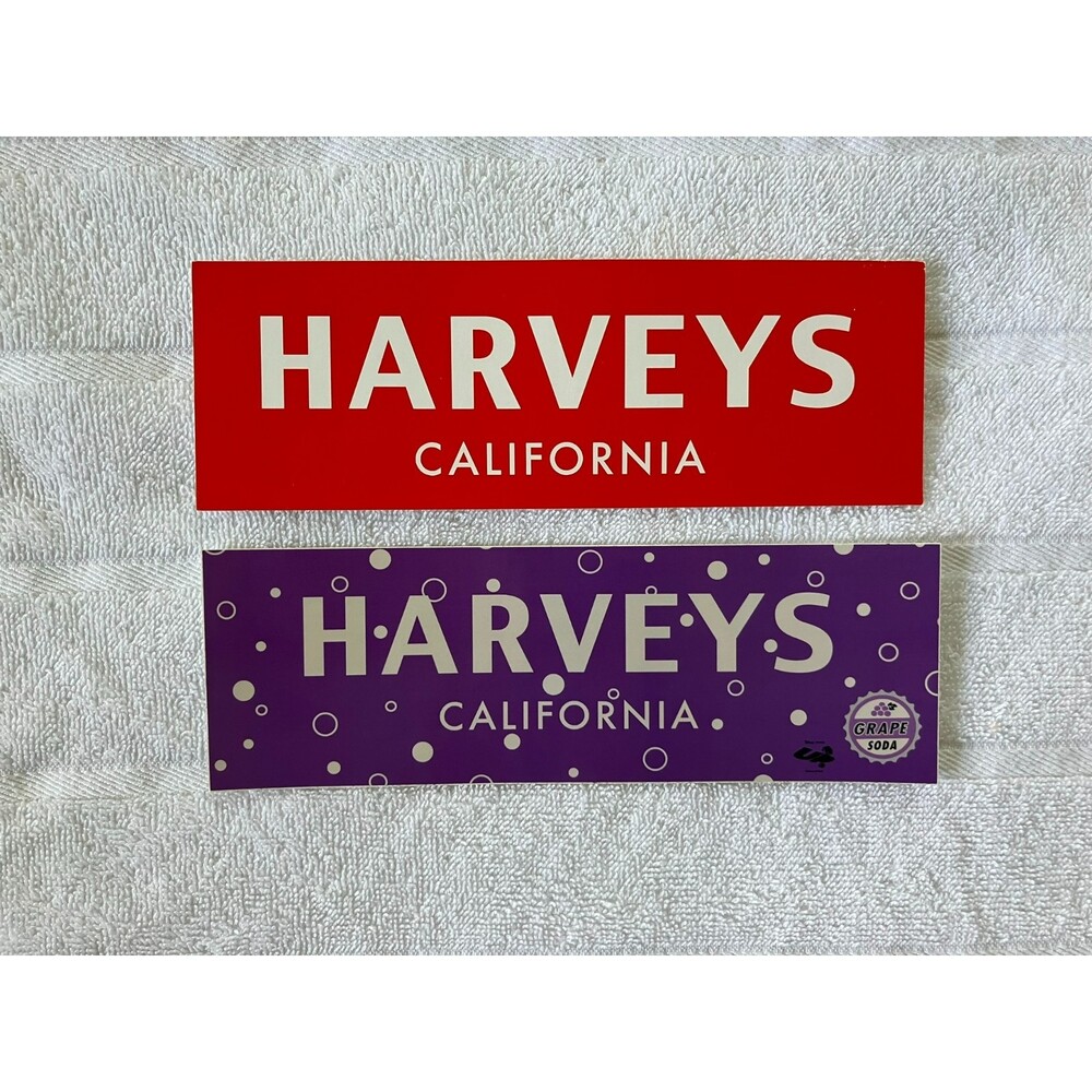 Harveys Seatbelt Bags Classic Red Bumper Sticker & Disney Pixar UP Grape Soda